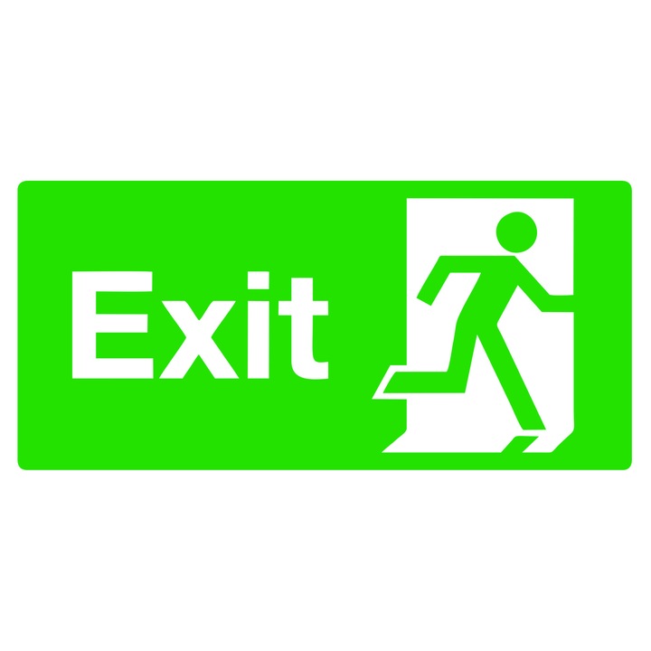 Semn Exit - set 5 buc Sticker autocolant 25 x 12 cm