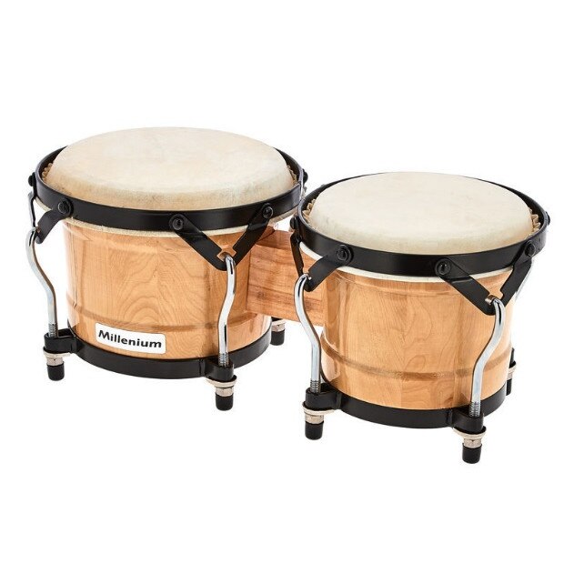 Set bongos Millenium 16 si 19 cm MB-202H culoare natur