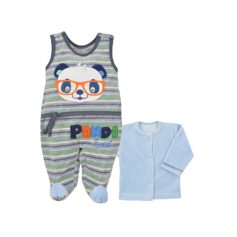 Compleu 2 piese salopeta si bluza pentru baieti Koala Panda 04-538AL, Multicolor