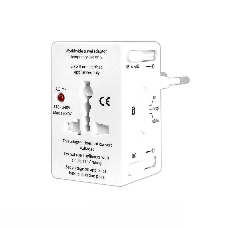 Adaptor tensiune priza Universal, Pentru calatorie, Alb