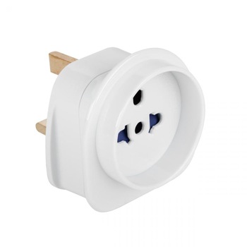 Adaptor tensiune priza UK tata - Universal, Alb Adaptor tensiune priza UK tata - Universal, Alb