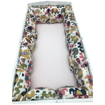 Set de 14 Pernute pufoase Deseda aparatori laterale protectii pat 120x60 cm Elefantei maro Set de 14 Pernute pufoase Deseda aparatori laterale protectii pat 120x60 cm Elefantei maro