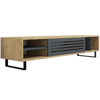Comoda TV, Safir Homs, stejar/gri antracit, 35 x 160 x 40, PAL Comoda TV, Safir Homs, stejar/gri antracit, 35 x 160 x 40, PAL
