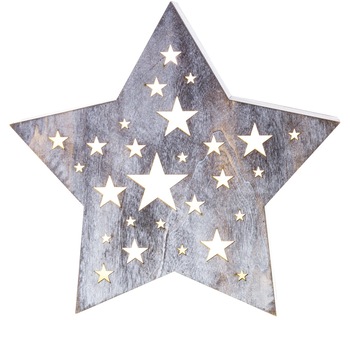 Decoratiune Retlux RXL 348, Model stea de Craciun cu decupaje, Lumina calda, Gri Decoratiune Retlux RXL 348, Model stea de Craciun cu decupaje, Lumina calda, Gri