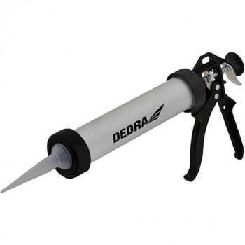 Pistol tip tub Dedra pentru mase de etasare , 600 ml , carcasa din aluminiu Pistol tip tub Dedra pentru mase de etasare , 600 ml , carcasa din aluminiu
