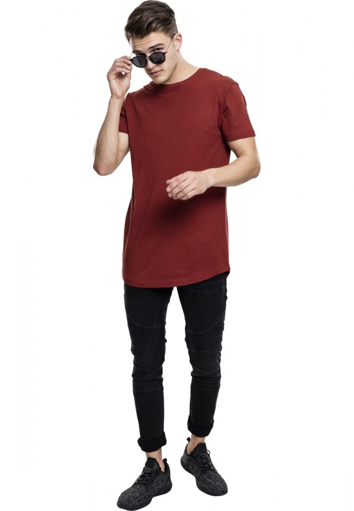 Tricou Bumbac Lung Urban Classics Barbati - Ruginiu, Ruginiu