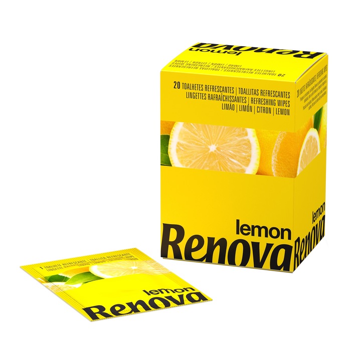 Servetele umede Renova Lemon Fresh Wipes, 20 buc
