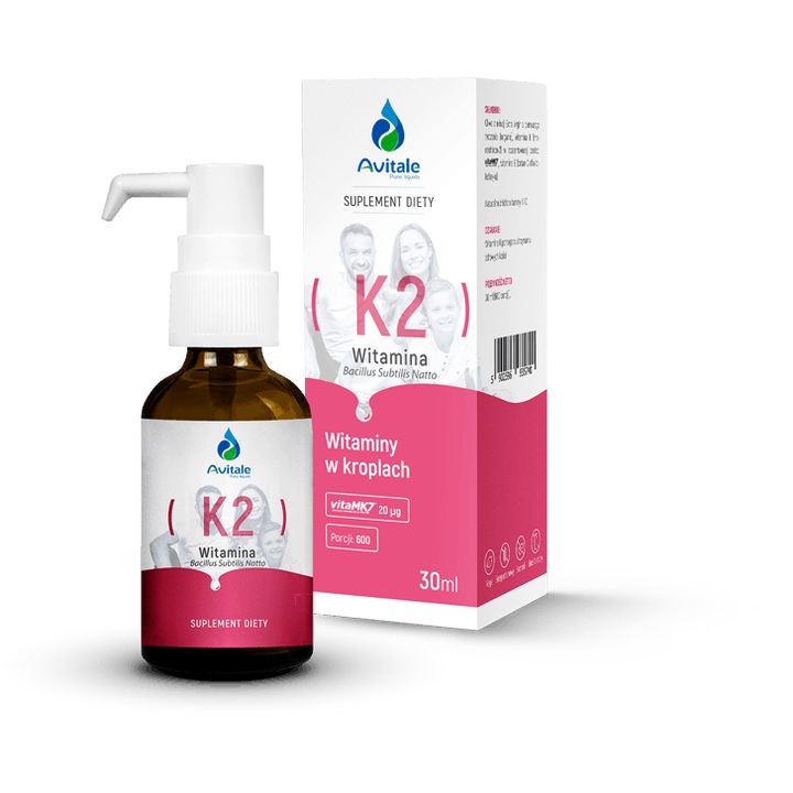 Avitale Vitamina K2 20 µg in picaturi- 30 ml supliment alimentar