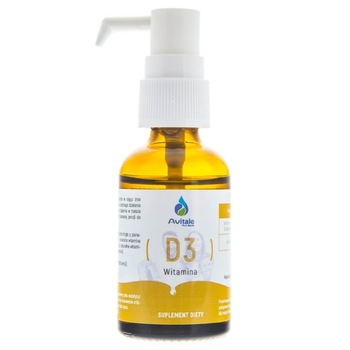 Avitale Vitamina D3 1000 IU in picaturi- 30 ml supliment alimentar Avitale Vitamina D3 1000 IU in picaturi- 30 ml supliment alimentar