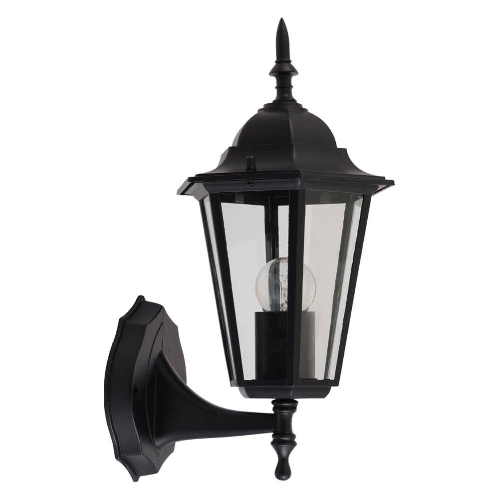 Aplica in sus de exterior, 1 x E27, IP44, design clasic, finisaj negru mat