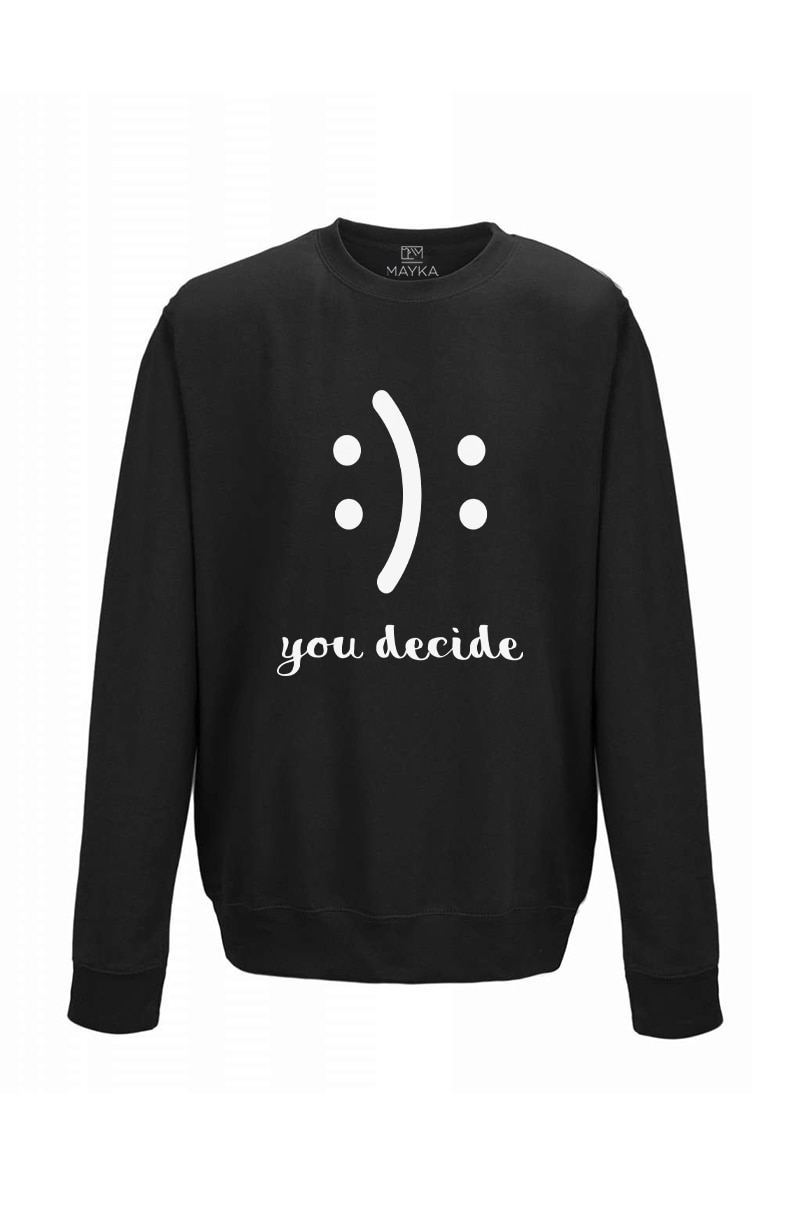 Pulover dama din bumbac 80%, poliester 20%, MAYKA, model You decide, Negru