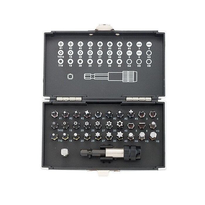 Set biti, adaptor magnetic, 32 piese in cutie de plastic Gross