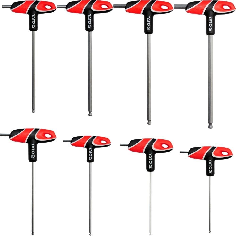 Set imbus cu maner Yato YT-05597, cu bila, 8 buc, 2.5-10 mm