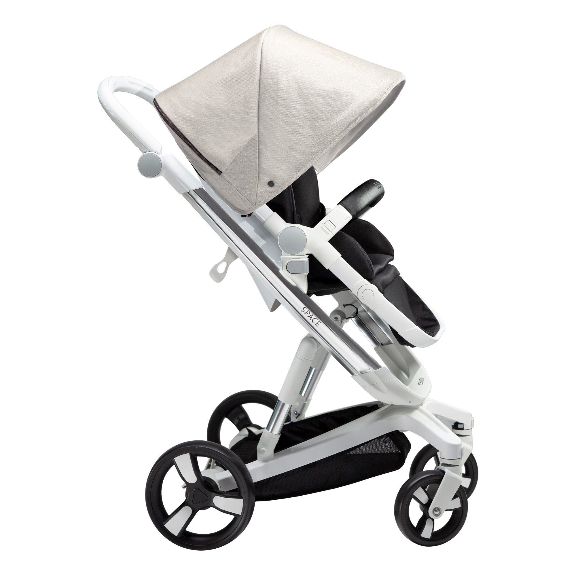 Carucior Bebumi Space, Silver frame, Gray Light, cu frana automata, 2020