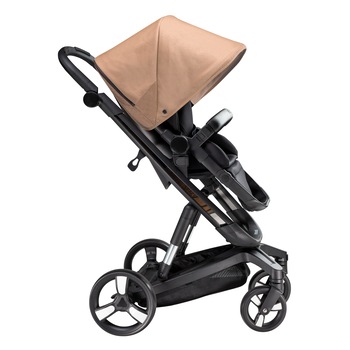 Carucior Bebumi Space 3 in 1, Cadru negru, Bej, cu frana automata, 2020 Carucior Bebumi Space 3 in 1, Cadru negru, Bej, cu frana automata, 2020