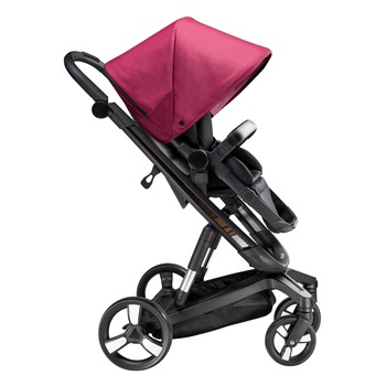 Carucior Bebumi Space 2 in 1, Cadru negru, Rubi, cu frana automata, 2020 Carucior Bebumi Space 2 in 1, Cadru negru, Rubi, cu frana automata, 2020