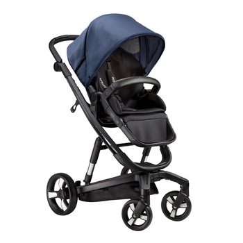 Carucior Bebumi Space 3 in 1, Cadru negru, Albastru inchis, cu frana automata, 2020 Carucior Bebumi Space 3 in 1, Cadru negru, Albastru inchis, cu frana automata, 2020