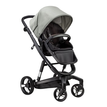 Carucior Bebumi Space 3 in 1, Cadru negru, Gri, cu frana automata, 2020 Carucior Bebumi Space 3 in 1, Cadru negru, Gri, cu frana automata, 2020