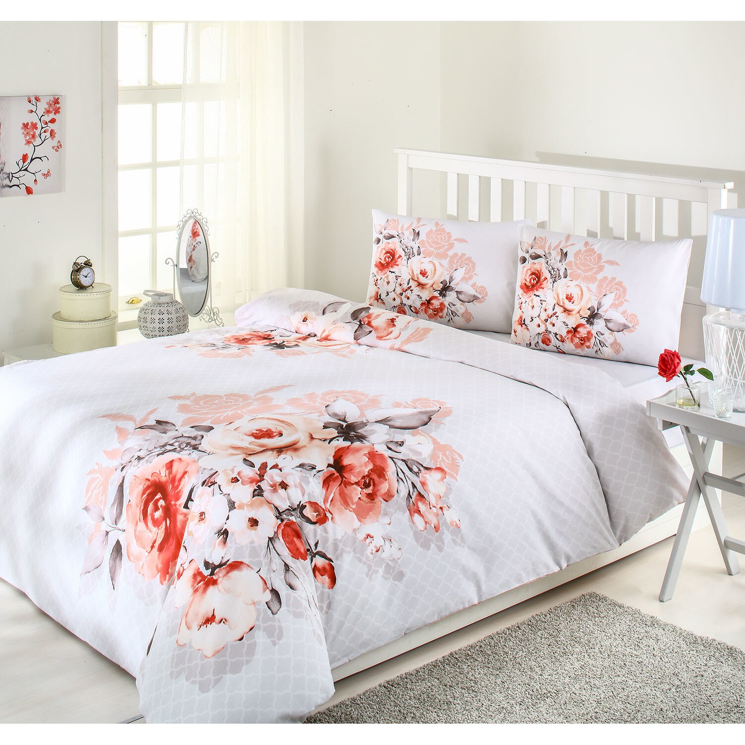 Lenjerie de pat bumbac Aston, bumbac 100%, pentru pat 2 persoane, 4 piese, 200x220 / 50x70