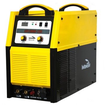 Aparat de taiere cu plasma Intensiv CUT / MMA 120, trifazat (400 V), aprindere cu inalta frecventa (HF), gama de curent reglat 20 - 125 A (PLASMA) / 20 - 280 A (MMA) Aparat de taiere cu plasma Intensiv CUT / MMA 120, trifazat (400 V), aprindere cu inalta frecventa (HF), gama de curent reglat 20 - 125 A (PLASMA) / 20 - 280 A (MMA)
