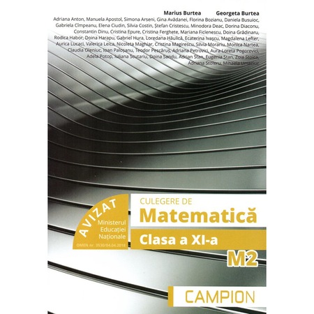 Culegere De Matematica Clasa A Xi A M2 Autor Marius Burtea Emag Ro