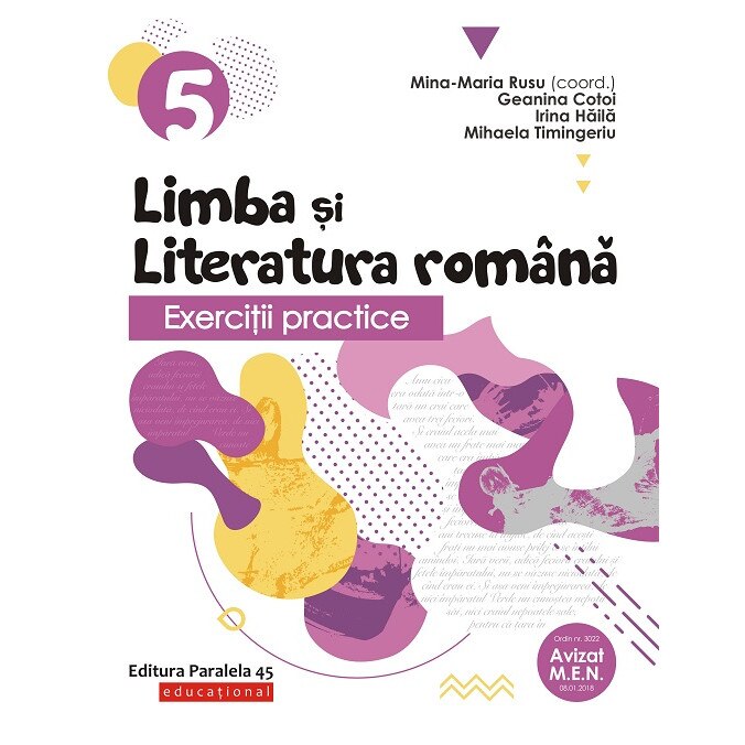 Exercitii practice de limba si literatura romana. Caiet de lucru. Clasa a V-a , autor Mina Maria Rusu