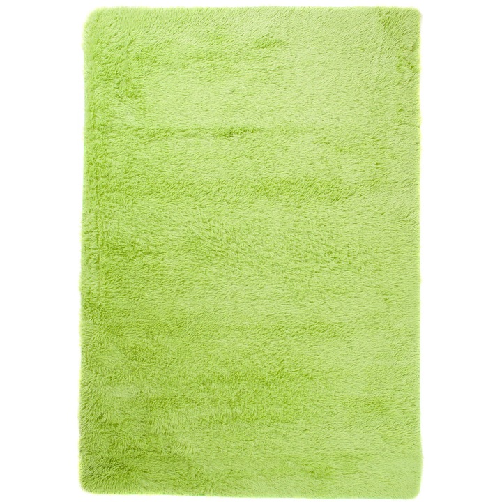 Covor Silk Modern Fluffy Plain Non Slip Chemex verde 140x200