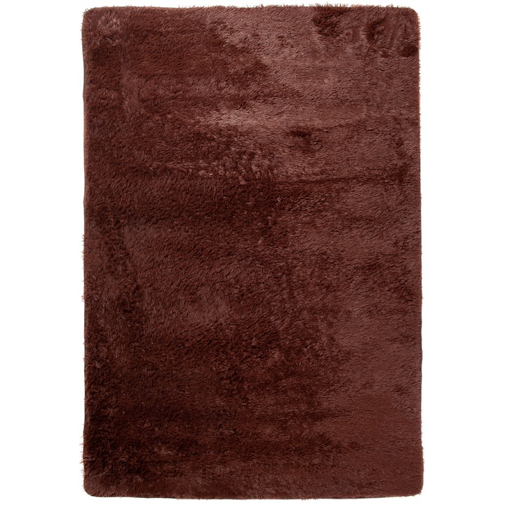 Covor Silk Modern Fluffy Plain Non Slip Chemex maro 80x150