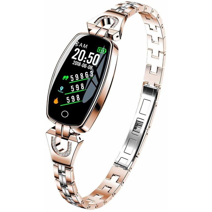 Smartwatch H8, с функция за измерване на пулса, жени, IOS / Android ...