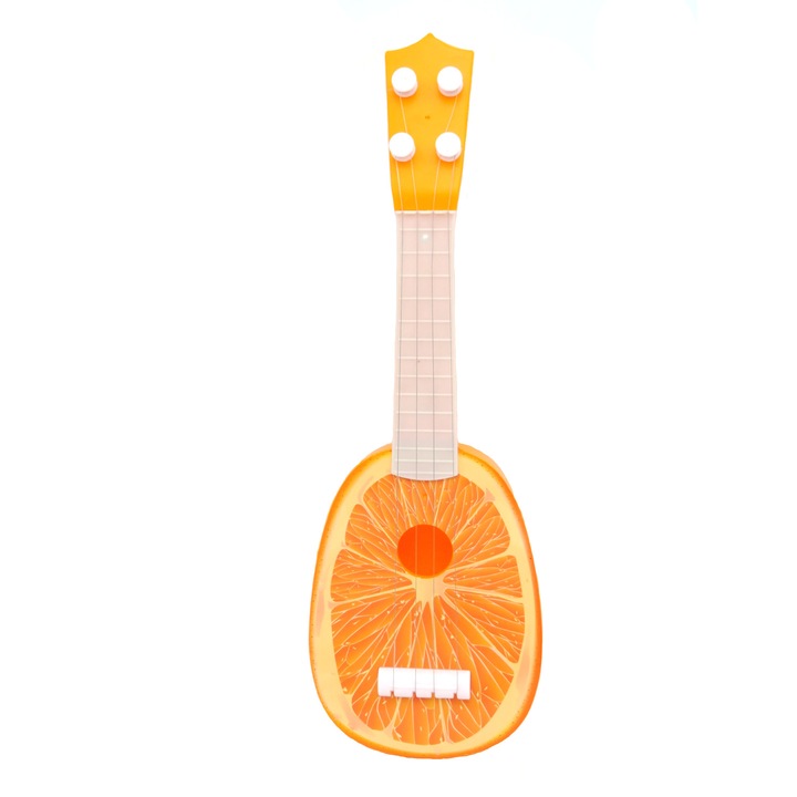 Dream Music Műanyag gitár, fém húrok, narancssárga rajz