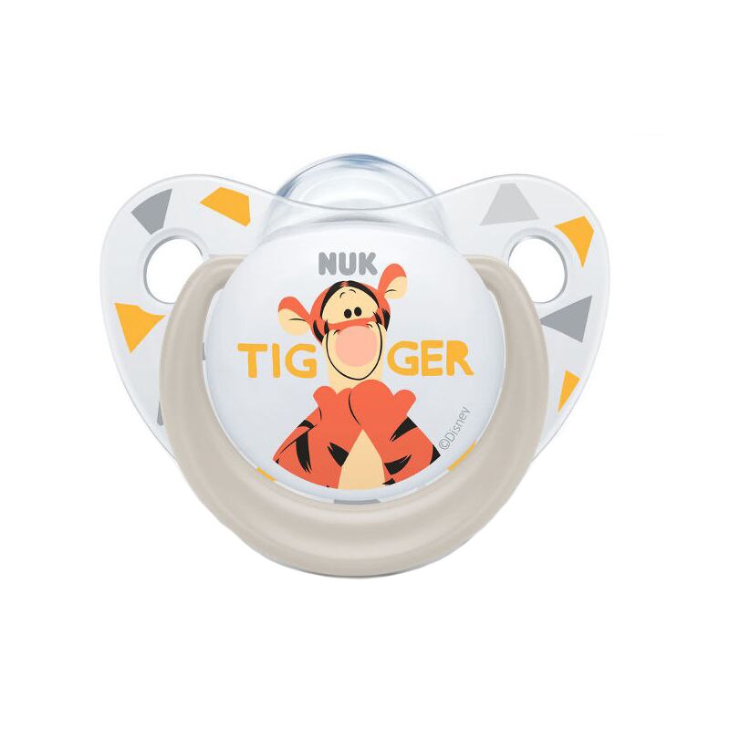 Suzeta ortodontica din silicon 0-6 luni Nuk Tiger 730324, Alb