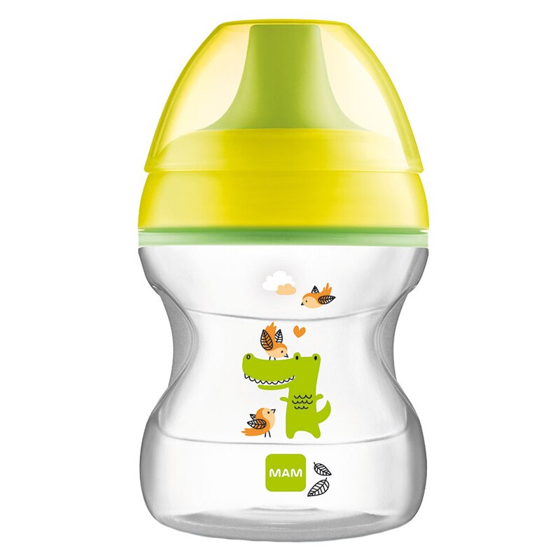 Biberon cu cioc 190 ml MAM Learn to Drink 001AABG, Galben 6+ luni