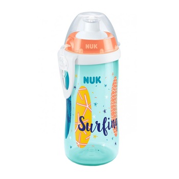Biberon cu adaptor Push Pull 300 ml Nuk Flexi Cup 255427, Multicolor 12+ luni Biberon cu adaptor Push Pull 300 ml Nuk Flexi Cup 255427, Multicolor 12+ luni