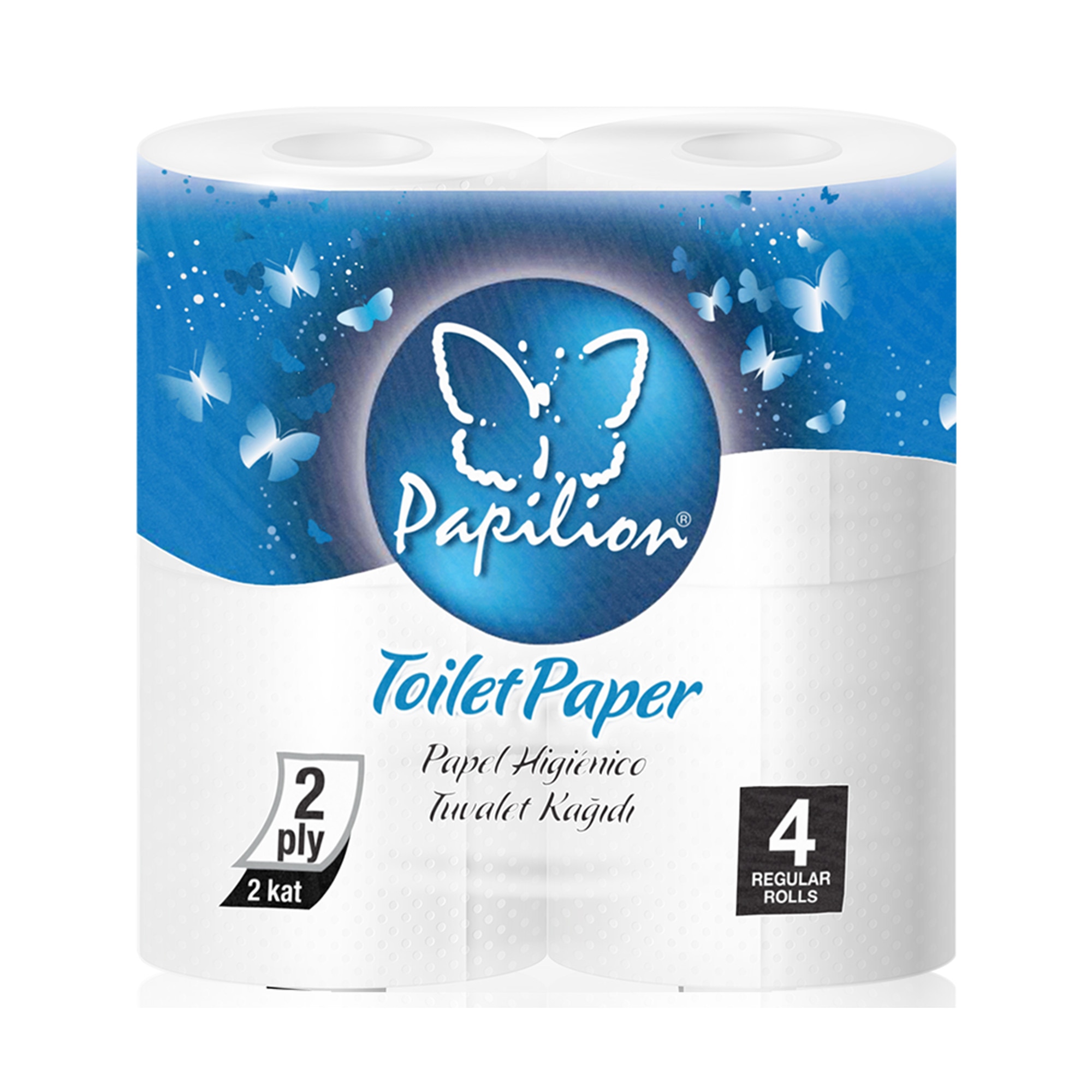 Hartie Igienica Papilion, 2 straturi, 4 role