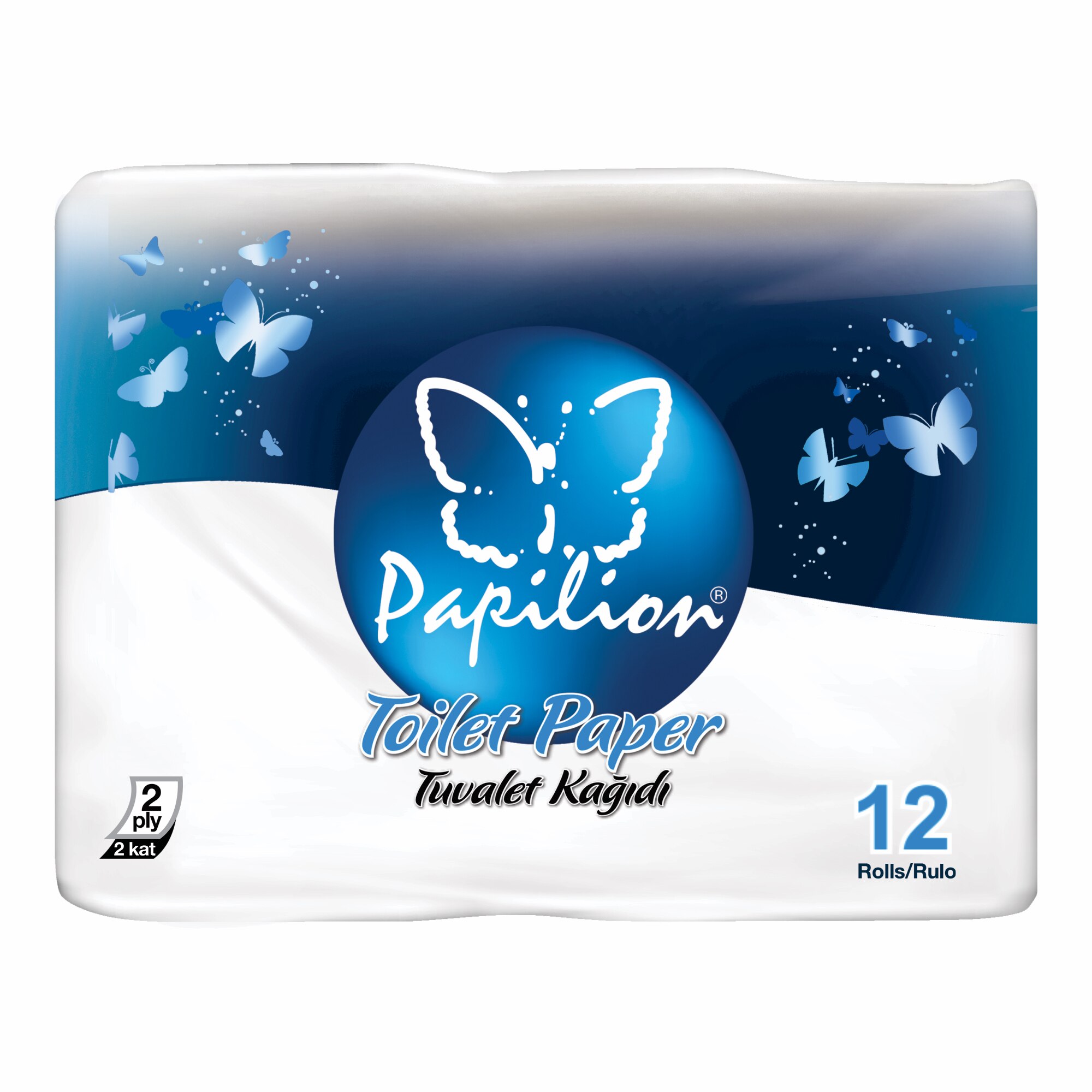 Hartie Igienica Papilion, 2 straturi, 12 role