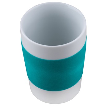 Cana de portelan pentru cafea Kahla, suprafata antiaderenta, Alb/Turcoaz, 350 ml Cana de portelan pentru cafea Kahla, suprafata antiaderenta, Alb/Turcoaz, 350 ml