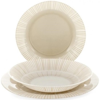 Serviciu de masa, Bormioli Stria Beige, 18 piese Serviciu de masa, Bormioli Stria Beige, 18 piese