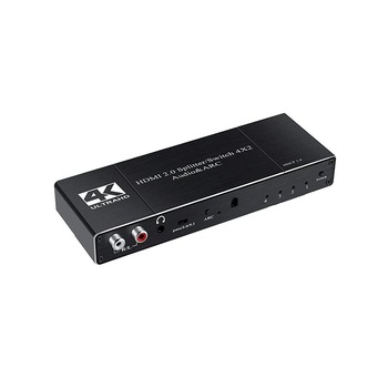 Switch Splitter HDMI 2.0 HDCP 1.4 4K 60Hz 6Gbps cu 4 intrari si 2 iesiri, ARC, extractor audio R/L, 3.5mm jack, SPDIF, coaxial Switch Splitter HDMI 2.0 HDCP 1.4 4K 60Hz 6Gbps cu 4 intrari si 2 iesiri, ARC, extractor audio R/L, 3.5mm jack, SPDIF, coaxial