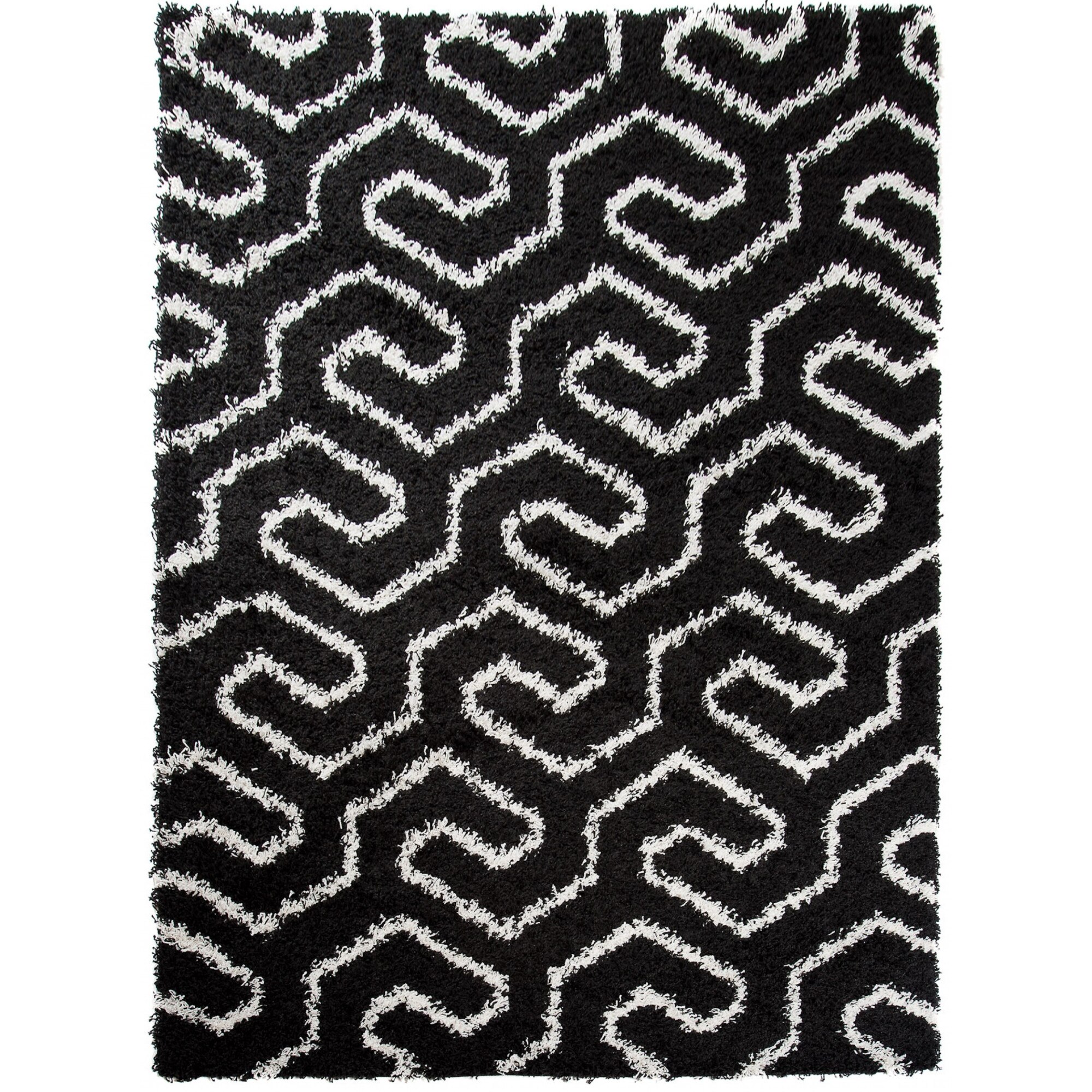 Covor Rio New Shaggy Modern Chemex T463A NEW DZA negru 300x400