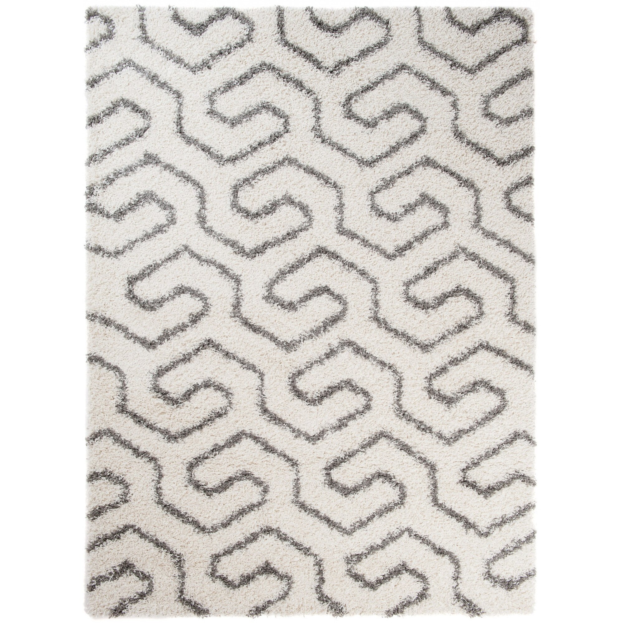 Covor Rio New Shaggy Modern Chemex T463A NEW DZA alb 220x320