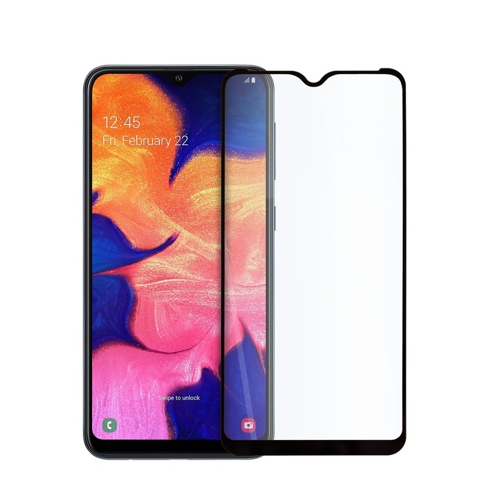 Protector de sticla 9D, Tempered Glass, pentru Samsung A10, Negru