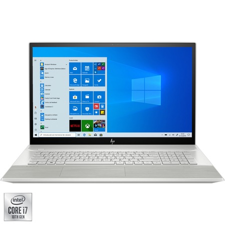 Laptop ultraportabil HP ENVY 17-ce1003nq cu procesor Intel® Core™ i7-10510U pana la 4.90 GHz Comet Lake, 17.3", Full HD, 16GB, 512GB SSD, DVD-RW, NVIDIA® GeForce® MX250 4GB, Windows 10 Home, Silver