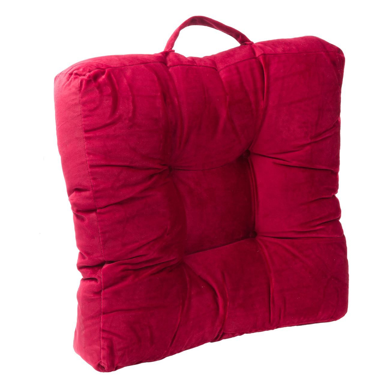 Perna patrata pentru scaun, iMKⓇ Design modern, 46x46x8 cm, ROSU,VD