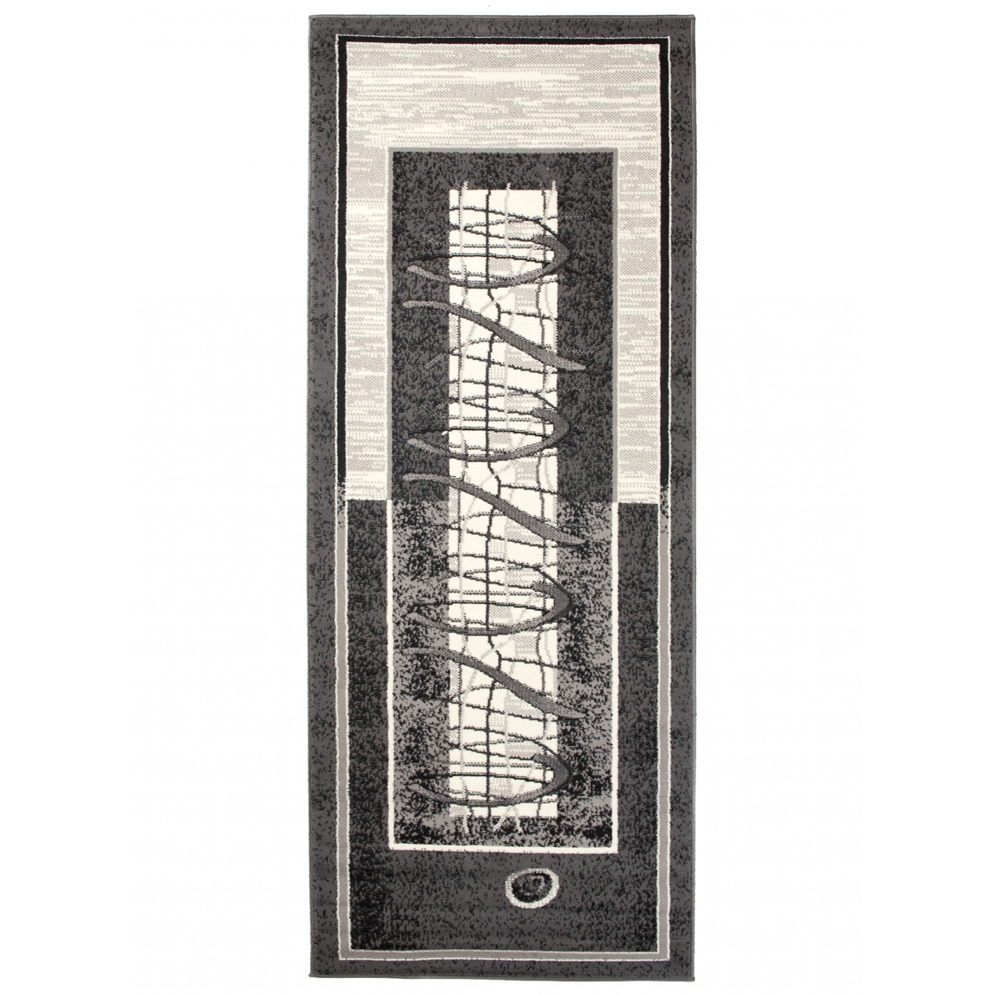 Covor Cheap Runner Modern Frame Rectangle 5118B CRM gri 100x500