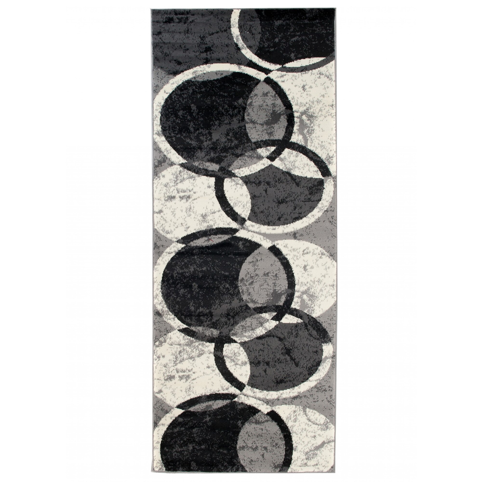 Covor Cheap Runner Modern Frame Rectangle K875A CRM negru 70x250