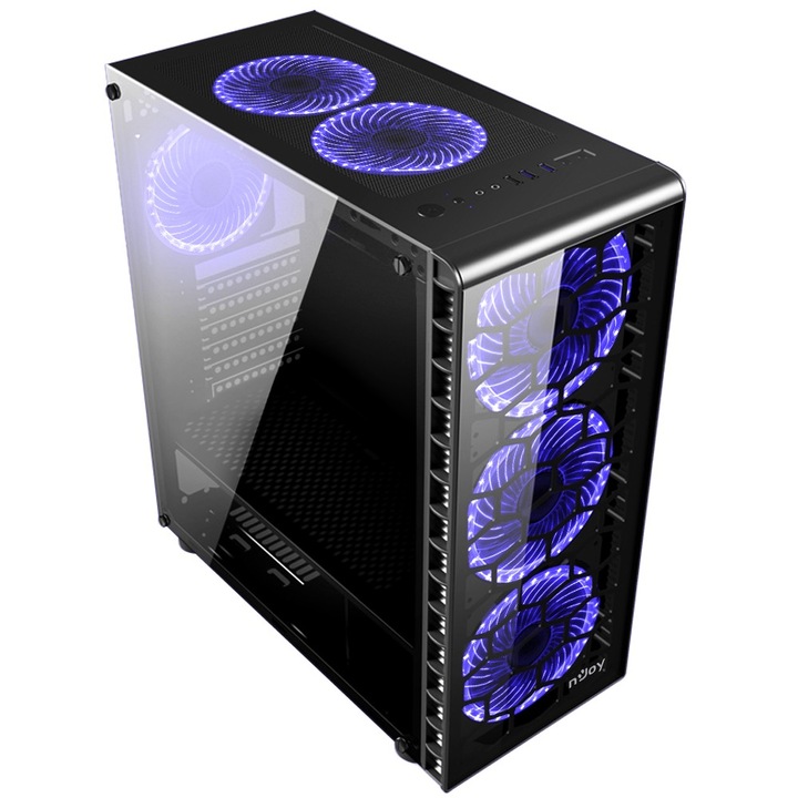 Настолен компютър система за игри GRT BLUE LED, с процесор Intel® Core™ i5-9400F Coffee Lake до 2,90GHz, 8GB DDR4, 1TB HDD, 240GB SSD, GeForce® GTX 1660 6GB GDDR5