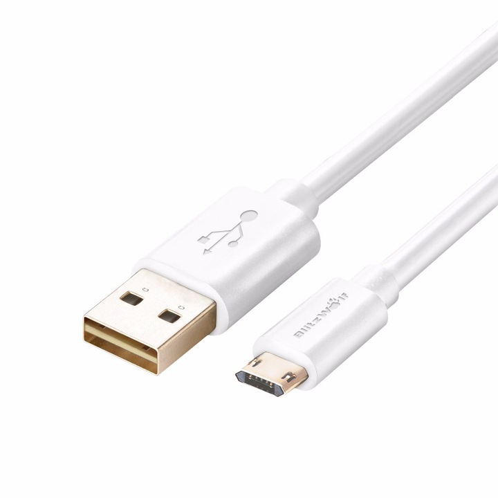 Кабел USB VIPCASE Dual Side Micro USB, 1 метър, Бял