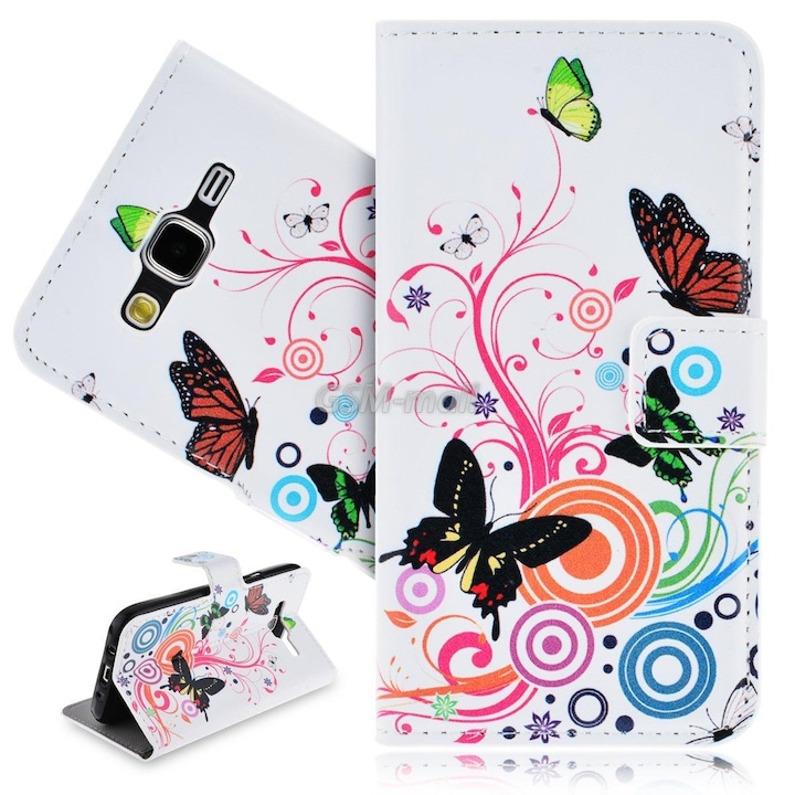 Кожен калъф Motiv Samsung Galaxy Ace II X S7560M Пеперуди