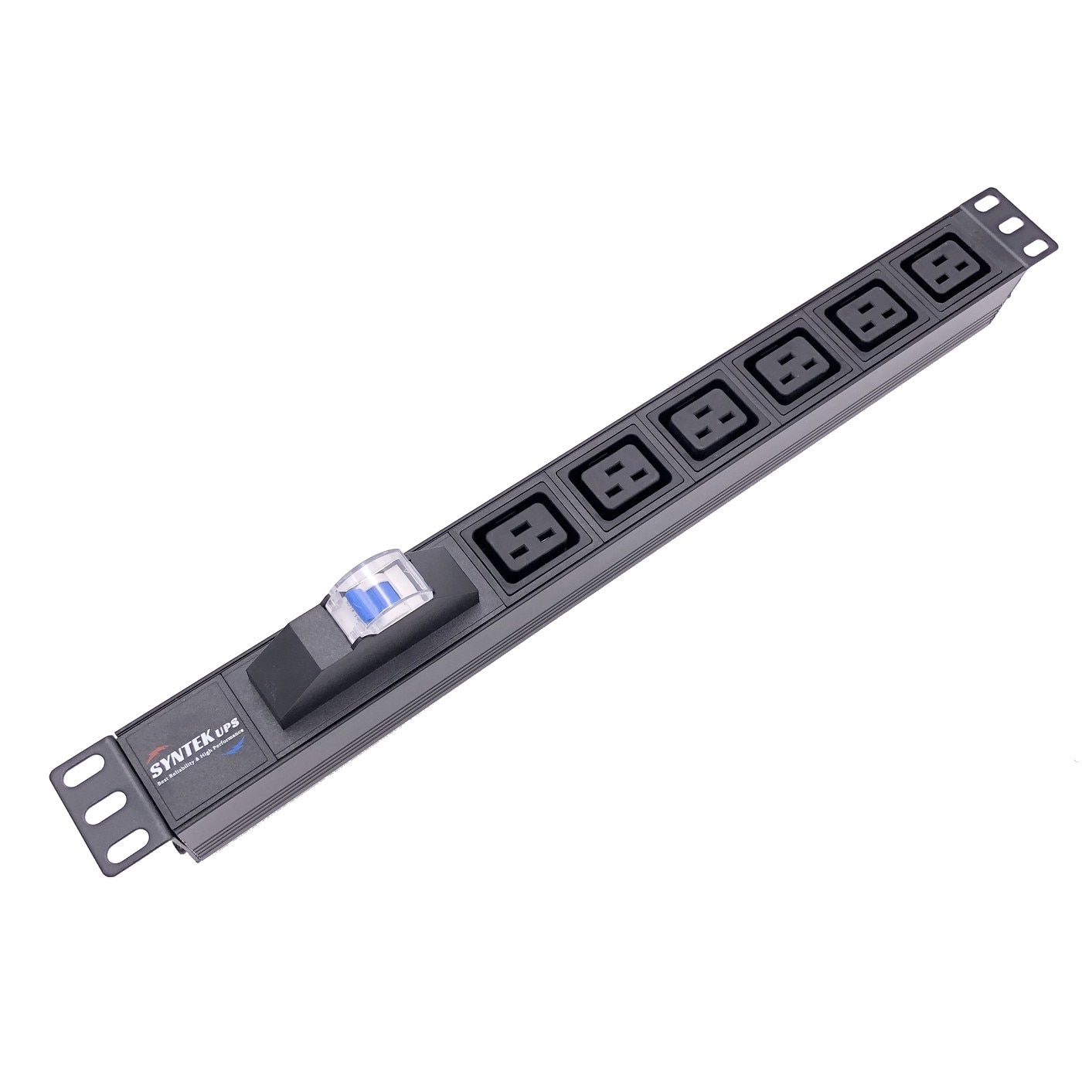 PDU monofazat Syntek 4000W, cu protectie MCB, 6 iesiri: 6xIEC-320 C19, instalare orizontala in Rack 19