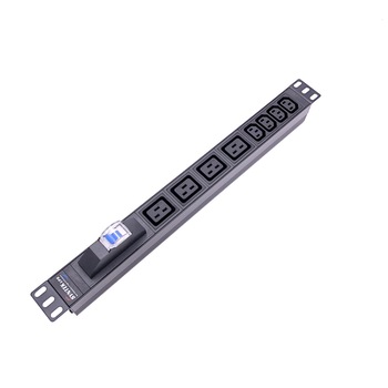 PDU monofazat Syntek 4000W, cu protectie MCB, 8 iesiri: 4xIEC-320 C13 + 4xIEC-320 C19, instalare orizontala in Rack 19 PDU monofazat Syntek 4000W, cu protectie MCB, 8 iesiri: 4xIEC-320 C13 + 4xIEC-320 C19, instalare orizontala in Rack 19